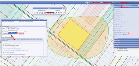 Screenshot of NavigateLA, selecting Project Checklist